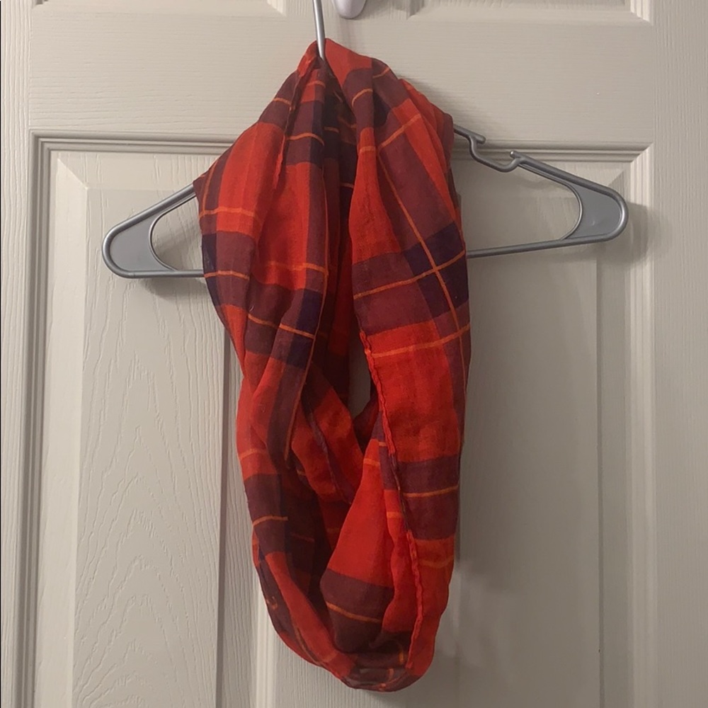 Red Plaid Infinity Scarf